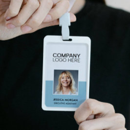 ID CORPORATE LOGO EMPLOYEE PHOTO DUSTY PALE BLUE AUSWEIS