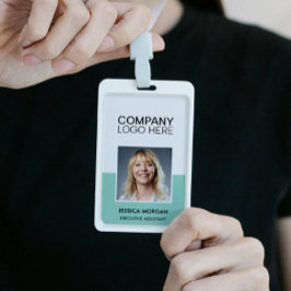 ID CORPORATE LOGO EMPLOYEE PHOTO GREEN LIGHT TEAL AUSWEIS