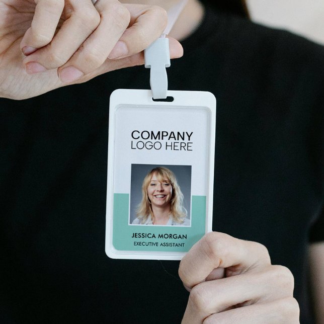 ID CORPORATE LOGO EMPLOYEE PHOTO GREEN LIGHT TEAL AUSWEIS (Von Creator hochgeladen)