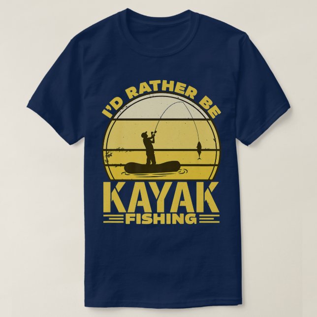 Id eher Kayak Fischen T-Shirt (Design vorne)