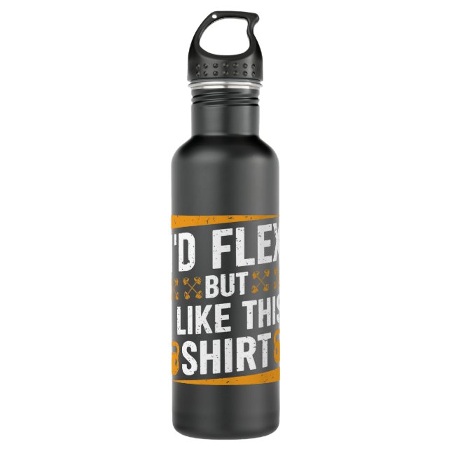 Id Flex, aber ich mag dieses Shirt Fitness Gym Men Edelstahlflasche (Vorderseite)