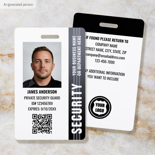 ID-Foto für den beruflichen Sicherheitsdienst grau Ausweis (Von Creator hochgeladen)