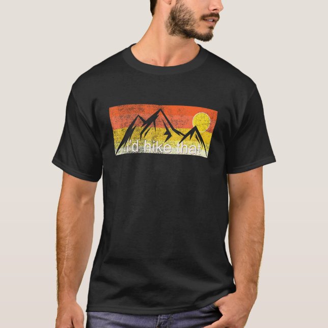 Id Hithat - Wiker Wanderberg Sonnenuntergang Vinta T-Shirt (Vorderseite)