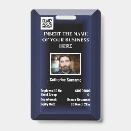 ID-Karte für Mitarbeiter | Blaue Marine mit Foto Ausweis