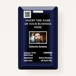 ID-Karte für Mitarbeiter | Blaue Marine mit Foto Ausweis