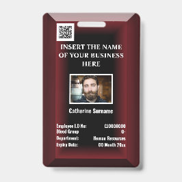 ID-Karte für Mitarbeiter | Roter Foto Ausweis