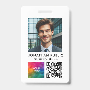 ID-Karte Mitarbeiter Foto Unternehmen Logo QR-Code Ausweis