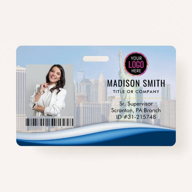 ID-Karte | Moderner Minimalistischer Mitarbeiter Ausweis (Vorderseite)