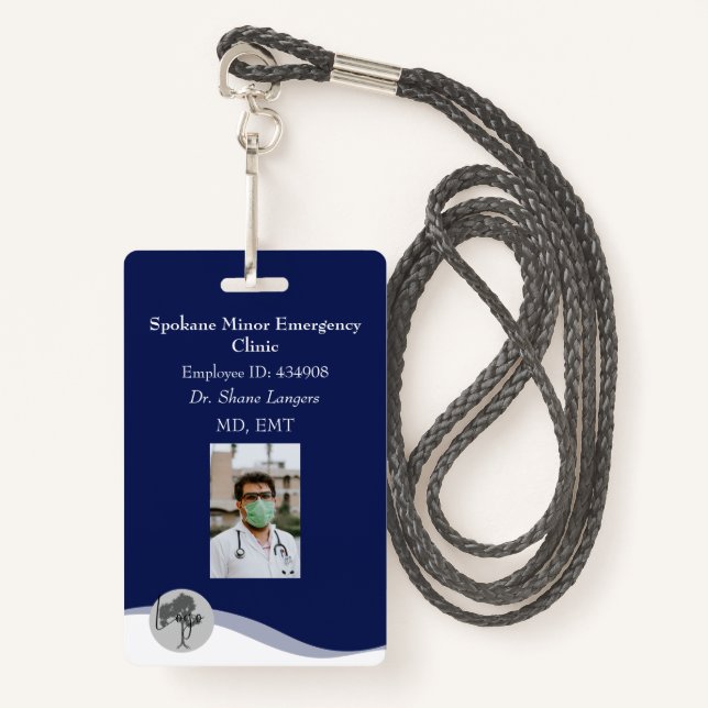 ID Lanyard Abzeichen Medical Foto Navy Ausweis (Vorderseite mit Schlüsselband)
