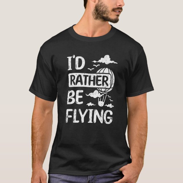 I'd rather be flying hot air balloon Premium T-Shirt (Vorderseite)