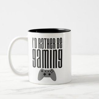 I'd Rather Be Gaming Zweifarbige Tasse