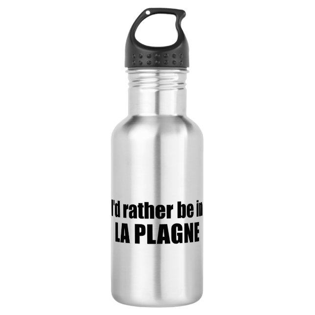 I'd Rather Be In La Plagne France Edelstahlflasche (Vorderseite)