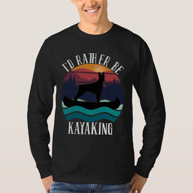 Id Rather Be Kayaking Doberman 1009 T-Shirt (Vorderseite)