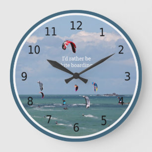 I'd rather be kite boarding, personalized große wanduhr