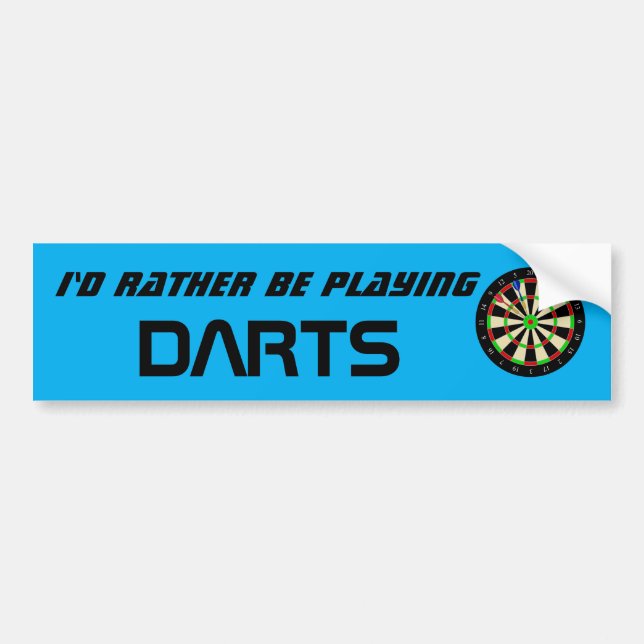 Id Rather Be Playing Darts Funny Dart Player Autoaufkleber (Vorne)