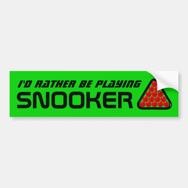 Id Rather Be Playing Snooker Funny Billiards Autoaufkleber (Vorne)