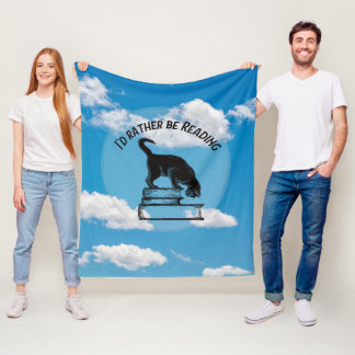 I'd Rather Be Reading Throw Blanket Fleecedecke