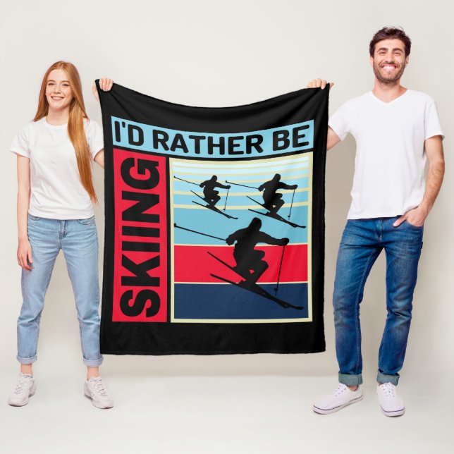 ID RATHER BE SKIING FLEECEDECKE (Beispiel)