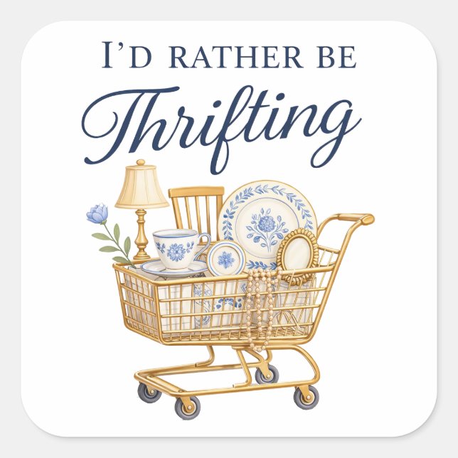 I'd Rather Be Thrifting Sticker (Vorderseite)
