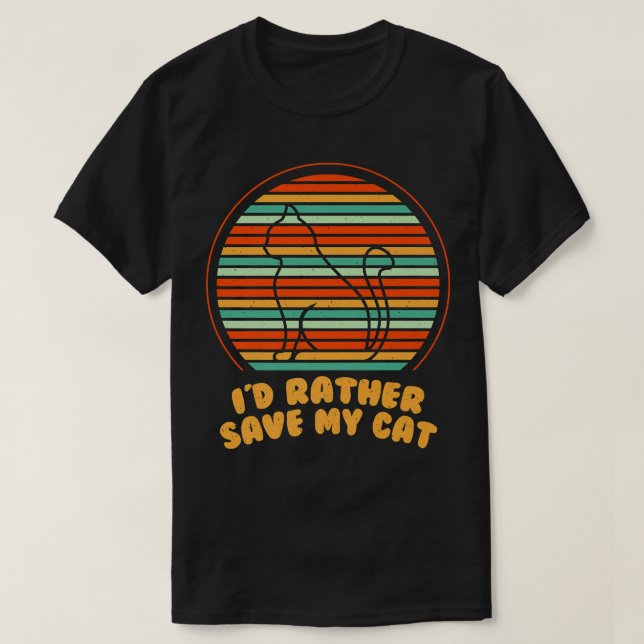 Id Rather hat meine Cat Friends Cat Lover Buddy Ki T-Shirt (Design vorne)
