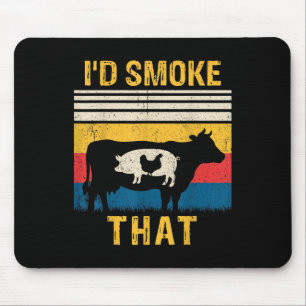 Id rauchen diese lustige Grillen Barbeque Smoker G Mousepad