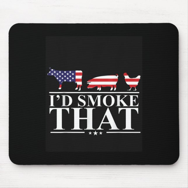 Id rauke, dass Fleisch Pitmaster Grill gift lustig Mousepad (Vorne)