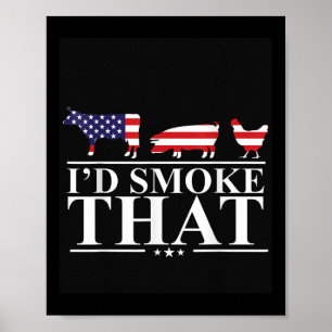 Id rauke, dass Fleisch Pitmaster Grill gift lustig Poster