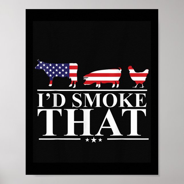 Id rauke, dass Fleisch Pitmaster Grill gift lustig Poster (Vorne)