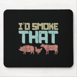 Id Smoke Pork Chicken Beef Funny Grillen Barbecue Mousepad