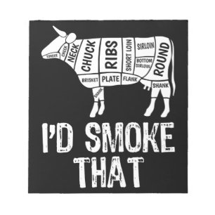 Id Smoke That Cow BBQ Smoking Grilling Barbecue Notizblock