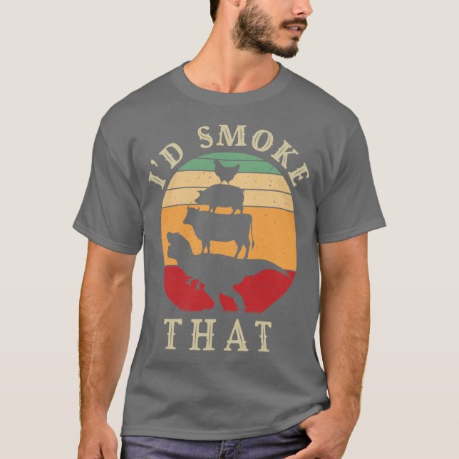 Id Smokehat Perfect Pitmaster Gift Meat Grilling B T-Shirt (Vorderseite)