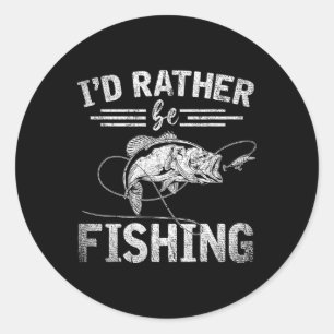 Id statt Funny Fisherman Gift Hob Runder Aufkleber