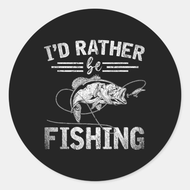 Id statt Funny Fisherman Gift Hob Runder Aufkleber (Vorderseite)