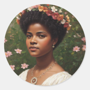 Ida B Wells Floral Art Tribute Runder Aufkleber