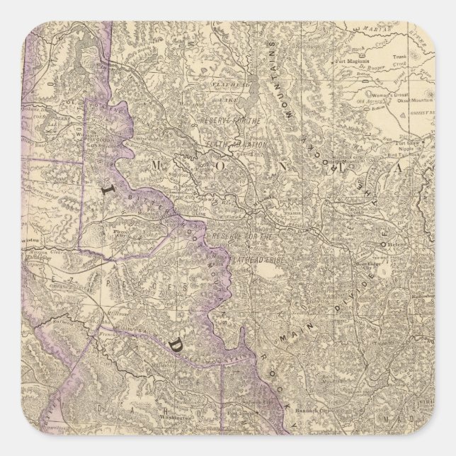 Idaho 3 quadratischer aufkleber (Vorderseite)