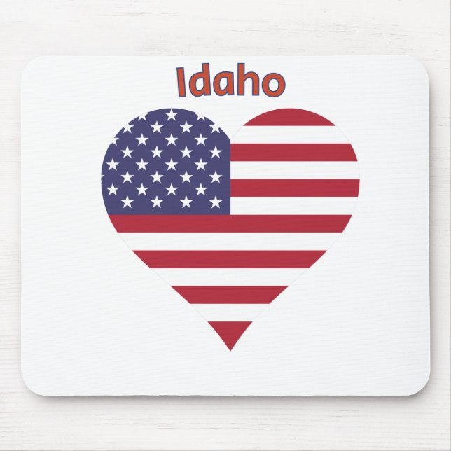 Idaho American Flag Heart Mousepad (Vorne)