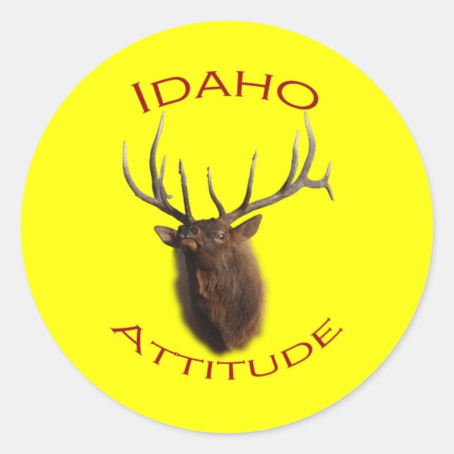 Idaho Attitude Runder Aufkleber (Vorderseite)