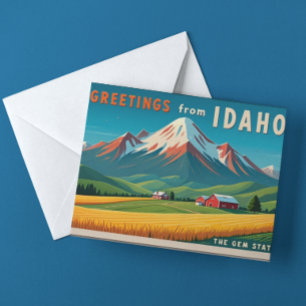 Idaho Berglandschaft Vintag Printmedien Feiertagspostkarte