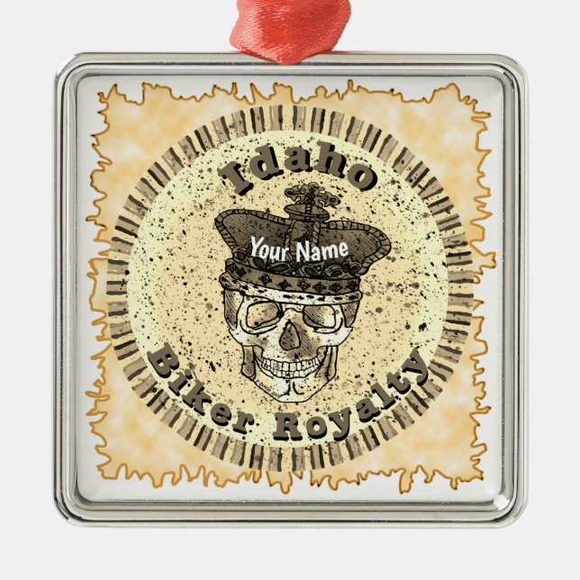 Idaho Biker  Ornament Aus Metall (Vorne)
