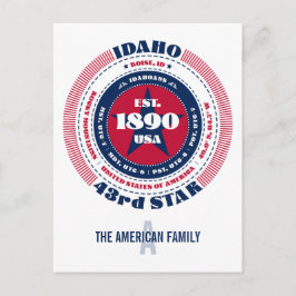 Idaho, Boise, ID, Patriotic, Monogramm Postkarte