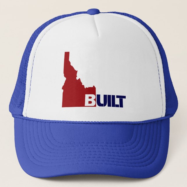 Idaho Built Center (Red White & Blue) Trucker Hat Truckerkappe (Vorderseite)