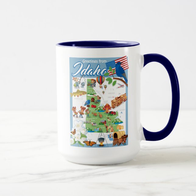 Idaho-Cartoon-Karte Tasse (Rechts)