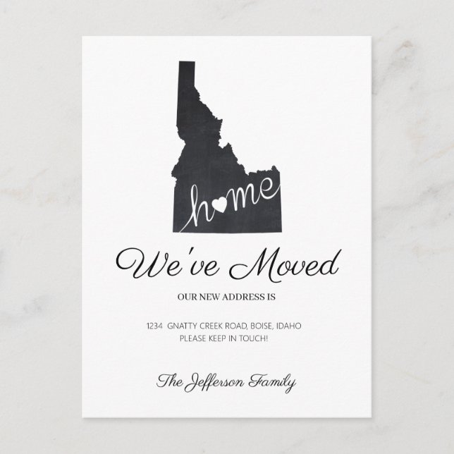 Idaho Chalkboard Staat Karte Modern Postkarte (Vorderseite)