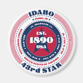 Idaho Circle Typografy Souvenir Magnet