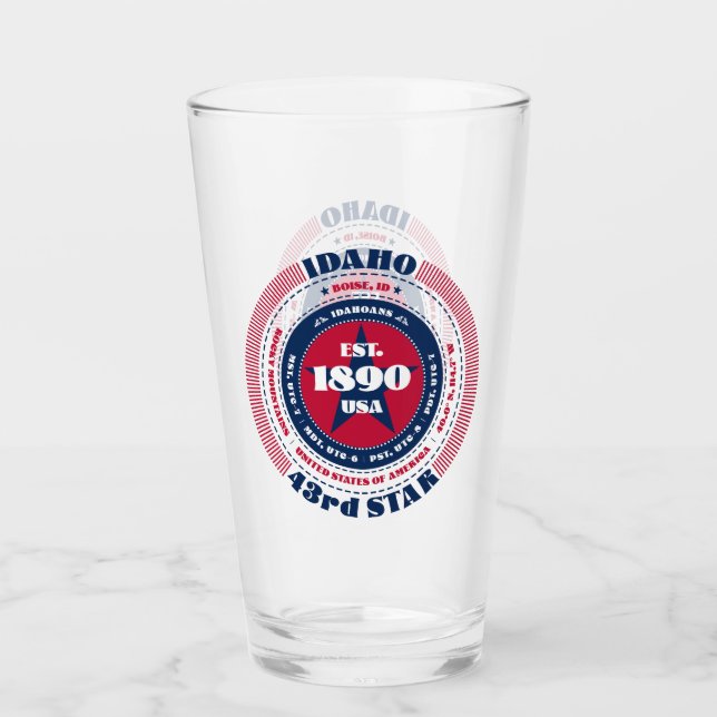 Idaho Circular Typografy Design Glas (Vorderseite)