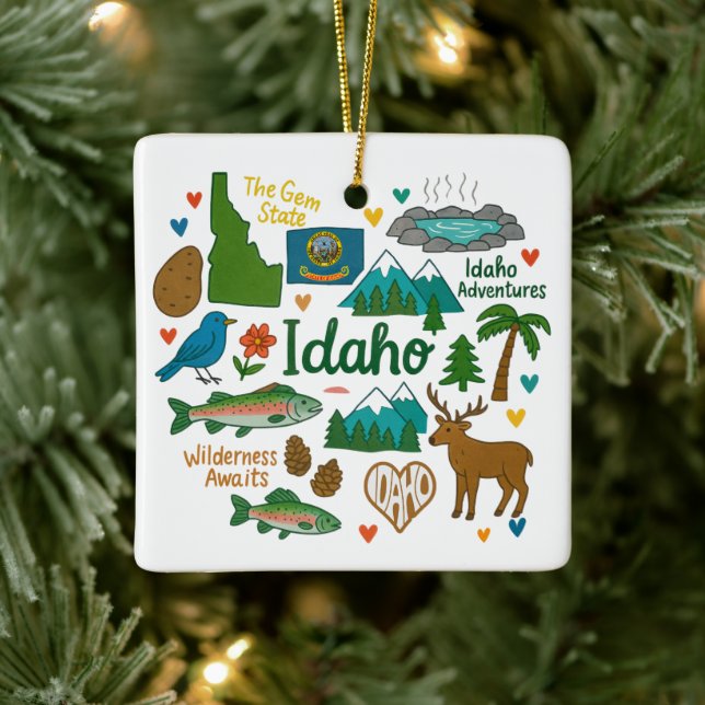 Idaho Custom Family Trip Weihnachten bewahren Keramikornament (Baum)