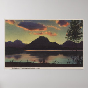 Idaho - Dämmerungs-Ansicht von Mt. Moran u. Poster