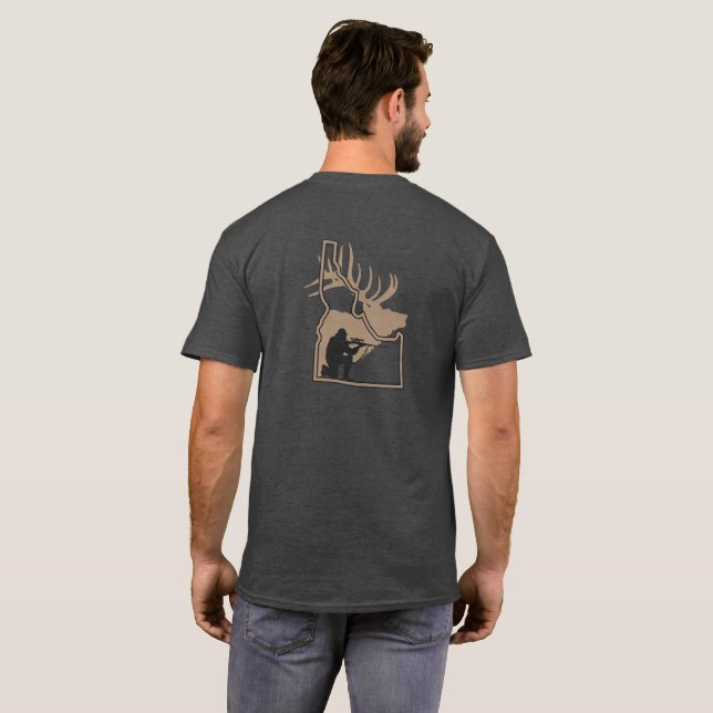 Idaho-Elche mit Jäger-Silhouette T-Shirt (Schwarz voll)