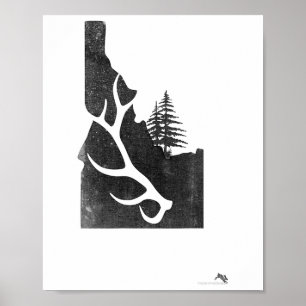 Idaho-Elchjäger mit abgefallenem Geweih Poster