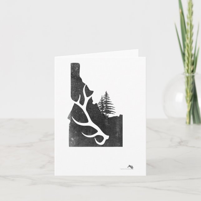 Idaho Elk Hunter mit Antler Shed Karte (Vorderseite)